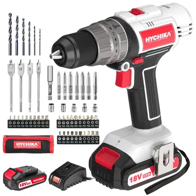 Productafbeelding van HYCHIKA 18V Accuboormachine Set, accuboormachine met 2.0 Ah accu, percussieboormachine