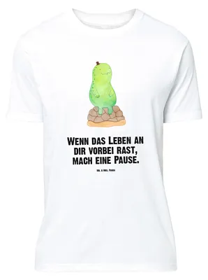 Produktbild von Mr. & Mrs. Panda Größe M T-Shirt Schildkröte Pause - Weiß - Geschenk, Herren, Entspannen, Tshirt, mit Spruch, Shirt, Achtsamkeit, Achtsam