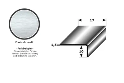 Produktbild von PROVISTON | Bau- & Montageprofil | 10 x 17 x 2700 mm | Edelstahl matt