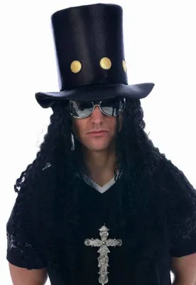 Produktbild von 80s Rockstar Slash Zylinder mit langen Haaren Schwarz