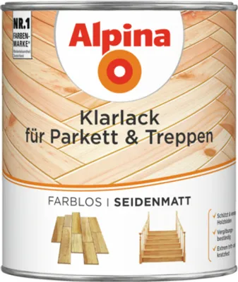 Produktbild von Alpina Klarlack für Parkett & Treppen 750 ml seidenmatt