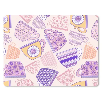 Produktbild von MuchoWow® Mauspad Mousepad Muster - Teetassen - Tee 23x19 cm - Mousepads - Maus Mat - Pad - Mausunterlage - Schreibtischunterlage - Mauspad
