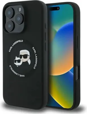 Immagine prodotto di Karl Lagerfeld Klhmp16Xskchtck Iphone 16 Pro Max 6.9 Czarny/Nero Custodia rigida in silicone Karl&Choupette Teste Magsafe