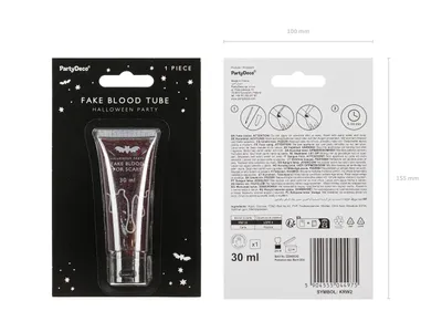 Zdjęcie produktu dla PartyDeco KRW2, Sztuczna krew, Czerwony, Czerwony, 30 ml