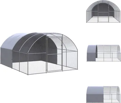 Immagine prodotto di vidaXL Pollaio da esterno 3x4x2 m Acciaio zincato - Habitat e recinti per piccoli animali