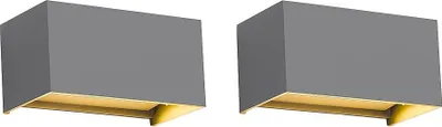Produktbild von LED Kingwen Lampen, 20 W, 3000 K, IP65, grau, 2er Set.