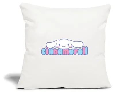 Produktbild von Spreadshirt Cinnamoroll Guckt Über Schriftzug Kissenbezug 45x45 cm, One size, Naturweiß
