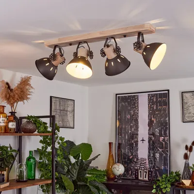 Produktbild von Cotes »Cotes« Deckenlampe aus Metall/Holz in Braun/Weiß/Natur