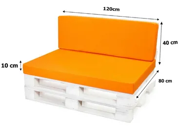 Produktbild von Palettenkissen-Set 120×80 x 120×40 cm Orange – Sitz- und Rückenkissen für Palettensofa, mit abnehmbarem Bezug, gemütliche Gartenlounge