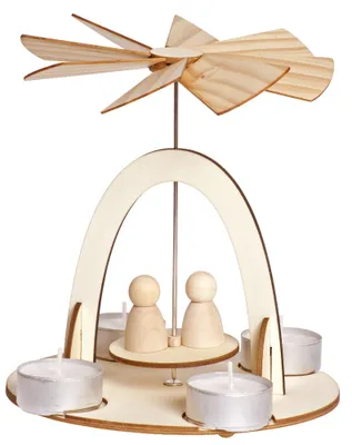 Produktbild von EDUPLAY Teelichthalter Pyramide, natur (1 Stück)