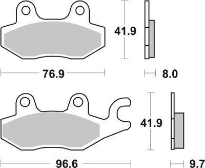 Produktbild von sbs Bremsbeläge Satz Hinten für MZ MOTORCYCLES RT 633HF