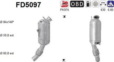 Produktbild von AS FD5097 Dieselpartikelfilter Rußpartikelfilter DPF für BMW 3 Touring (E91) Euro 5 Abgasanlage Diesel