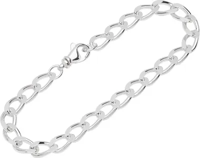 Produktbild von Armband 925 Sterling Silber diamantiert 23,5cm Langpanzerkette Herren Armkette
