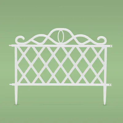 Produktbild von 10x Gartenbegrenzung / Rasenkante / Gartenzaun - Kunststoff-Gartenzaun - 47 x 36 cm - Weiß - Flexible Installation - Für Blumenbeete, Rasenflächen, Gartenwege und Blumenbeete [11468L]