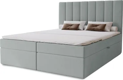 Obrázok produktu pre Hotelová manželská posteľ 160x200 GRETNA - platinová + topper