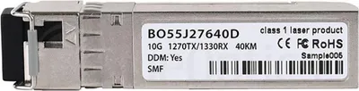 Immagine prodotto di Modulo ricetrasmettitore di rete BlueOptics SFP-10G-BX-U-40KM-AN-BO Fibra ottica 10000 Mbit/s SFP+ (SFP-10G-BX-U-40KM-AN-BO)