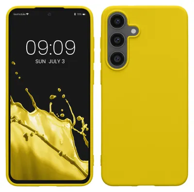 Produktbild von kwmobile Handyhülle für Samsung Galaxy S25 FE Hülle - TPU Case - Kabelloses Laden - Schutzhülle Cover in Strahlend Gelb