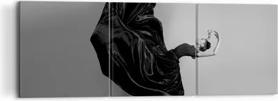 Produktbild von Bild auf Leinwand - Leinwandbild - 3 Teile - Tanz Schwarz Kleid - 120x40cm - Wand Bild - Wanddeko - Wandbilder - Leinwanddruck - Bilder - Wanddekoration - Leinwand bilder - Wandbild - CA120x40-4869