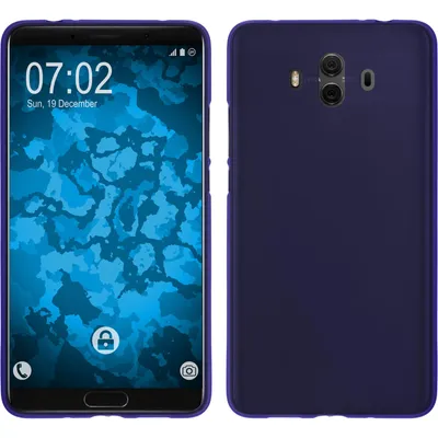 Produktbild von PhoneNatic Case kompatibel mit Huawei Mate 10 - lila Silikon Hülle matt Cover