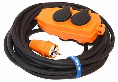 Productafbeelding van Verlengkabel H05RR-F, 3x2,5, 30 meter, met oranje verdeeldoos