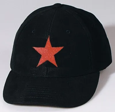 Produktbild von Baseballcap mit Einstickung - roter Stern - 69599 schwarz