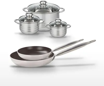 Image de Lot 2 Poêles 24/28cm & 3 Faitouts 12/14/20cm Elo Bistro Line