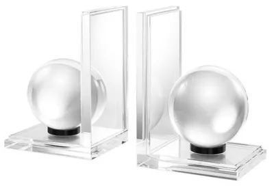 Image de Casa Padrino Design cristal serre-livres set de 2 - collection de luxe