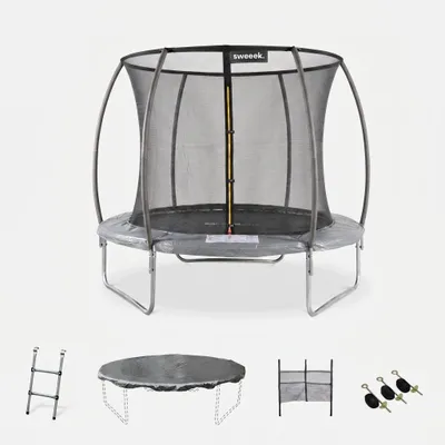 Immagine prodotto di Trampolino 250cm con rete interna e pacchetto accessori, Grigio