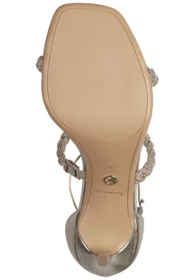 Produktbild von Tamaris Damen Sandalette geflochten Strass Stiletto Karree 1-28035-42, Größe:41 EU, Farbe:Gold