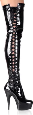 Produktbild von DELIGHT-3050 Damen Boots von Pleaser, Schwarz Glanz , EU 42, US 12