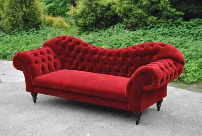 Produktbild von Dreisitzer Design Polster Sitz Textil Sofa 3 Sitzer Chesterfield rot Couch
