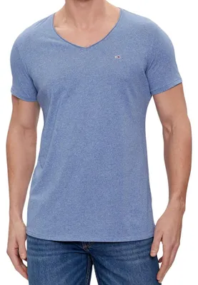 Produktbild von Tommy Jeans - T-Shirt für Herren, V-Ausschnitt, Schmal NA820 (M) (Blau)