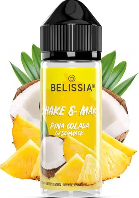 Produktbild von Belissia Shake and Make Pina Colada - 10ml hochdosiertes Lebensmittelaroma + 120ml Schüttelflasche - Für Backen, Speisen, Getränke, Shakes & Raumduft
