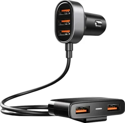Immagine prodotto di Joyroom JR-CL03, caricatore per auto, 5x USB, per abitacolo e sedile posteriore, nero