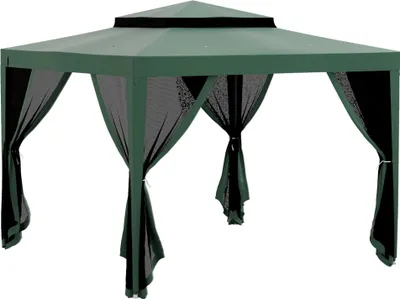 Obrázek produktu pro Zahradní altán 3 x 3 m - Altán/Gazebo - 4stranné moskytiéry - Dvojitá střecha - Zelená
