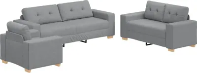Image de vidaXL Ensemble canapé avec coussins avec coussins Gris Tissu