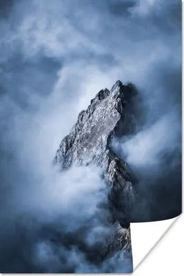 Produktbild von MuchoWow® Poster Alpen - Felsen - Wolken 40x60 cm - Plakate für die Wand - Poster Babyzimmer