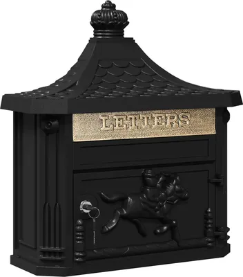 Produktbild von vidaXL Wandmontierter Briefkasten mit Tür Schwarz 40,5 x 16 x 45 cm