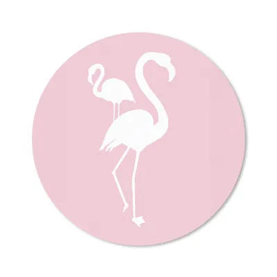 Produktbild von MuchoWow® Mauspad Mousepad Flamingo - Weiß - Illustration 20x20 cm - Mousepads - Maus Mat - Pad - Mausunterlage - Schreibtischmatte