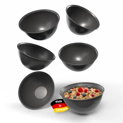 Produktbild von BigDean Müslischalen 6x  bruchfest 700ml in elegantem schwarz Lieblingsschalen