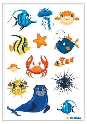 Produktbild von HERMA Cheeky Sea Creatures, 13 Stück(e), Mehrfarbig