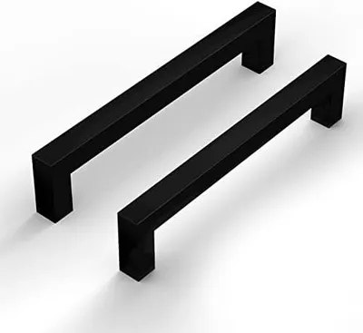 Produktbild von 6 Stš¹ck M?belgriffe Schwarz - 128mm Lochabstand Edelstahl Griffe fš¹r Kš¹chenschr?nke, Modern Schrankgriffe Schwarz fš¹r Schubladen und Schrank