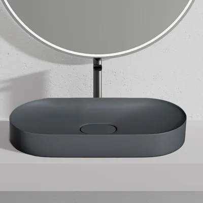 Produktbild von Rea Waschbecken Konglomerat Iris 71 Oval Grey