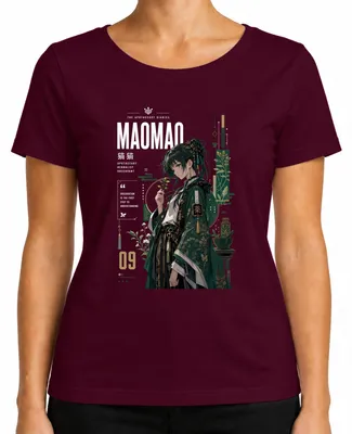 Imagen del producto de Camiseta para mujer, estilo anime, con motivos de "Maomao Apothecary", diseño "Kusuriya no Hitorigoto", estilo Y2K, color burdeos, talla M