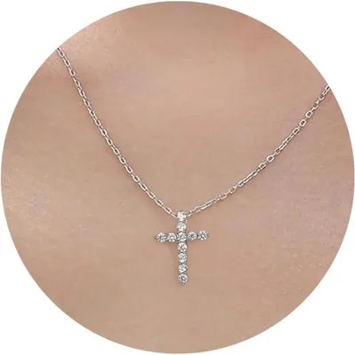 Produktbild von TINGN Kreuz Kette Damen - 14K Gold Vergoldet Layered Kreuzkette Halskette Gold Modeschmuck