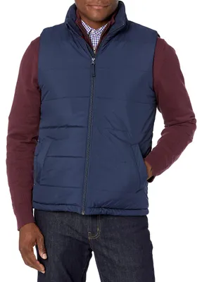 Produktbild von A. Essentials Herren Mittelschwere Isolierte Daunenweste Mit Fleecefutter, Marin