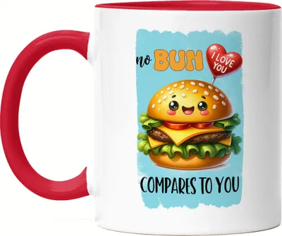 Produktbild von No Bun Compares to You Burger Liebe Tasse Rot