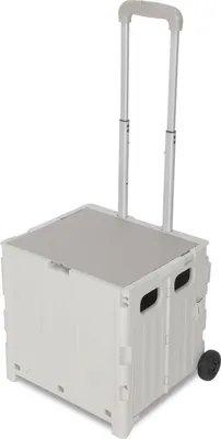 Produktbild von Faziango weiß Leichter Falt-Einkaufswagen, 40kg Tragkraft, dreistufig höhenverstellbar, abnehmbare & leise Räder, Bremse