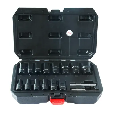Produktbild von 16tlg Twist Socket Set 12,5 mm (1/2") Spezial Ausdreher für beschädigte Muttern & Schrauben 8–27 mm