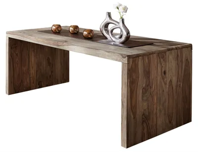 Produktbild von MASSIVMOEBEL24.DE Schreibtisch Sheesham 200x90x77 grau geölt NATURE GREY #712